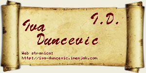 Iva Dunčević vizit kartica